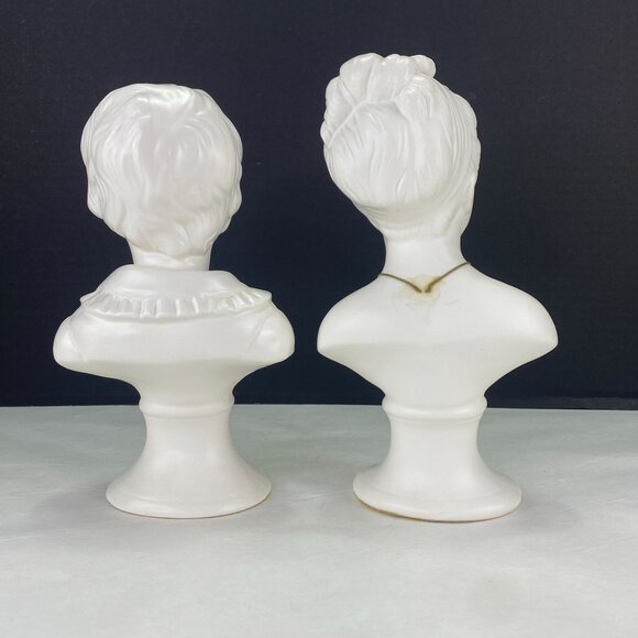 Vintage Napco Napcoware Bust Girl and Boy Statuettes - Picture 5 of 10